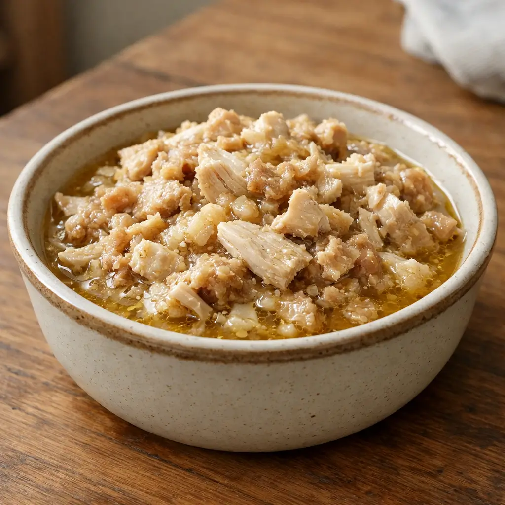 High-calorie homemade cat meal showing the basics of a balanced cat weight gain diet