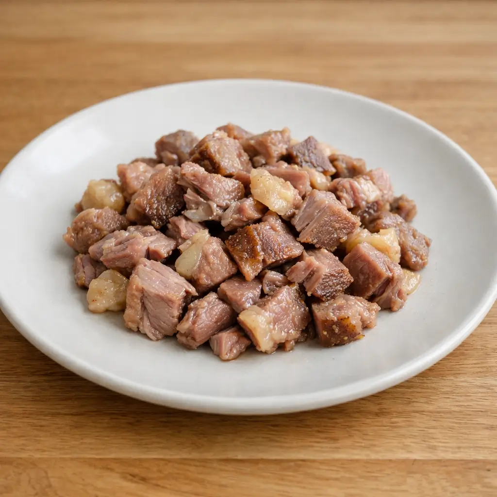 Cooked duck meat for cats showing a high-fat protein choice in a cat weight gain diet