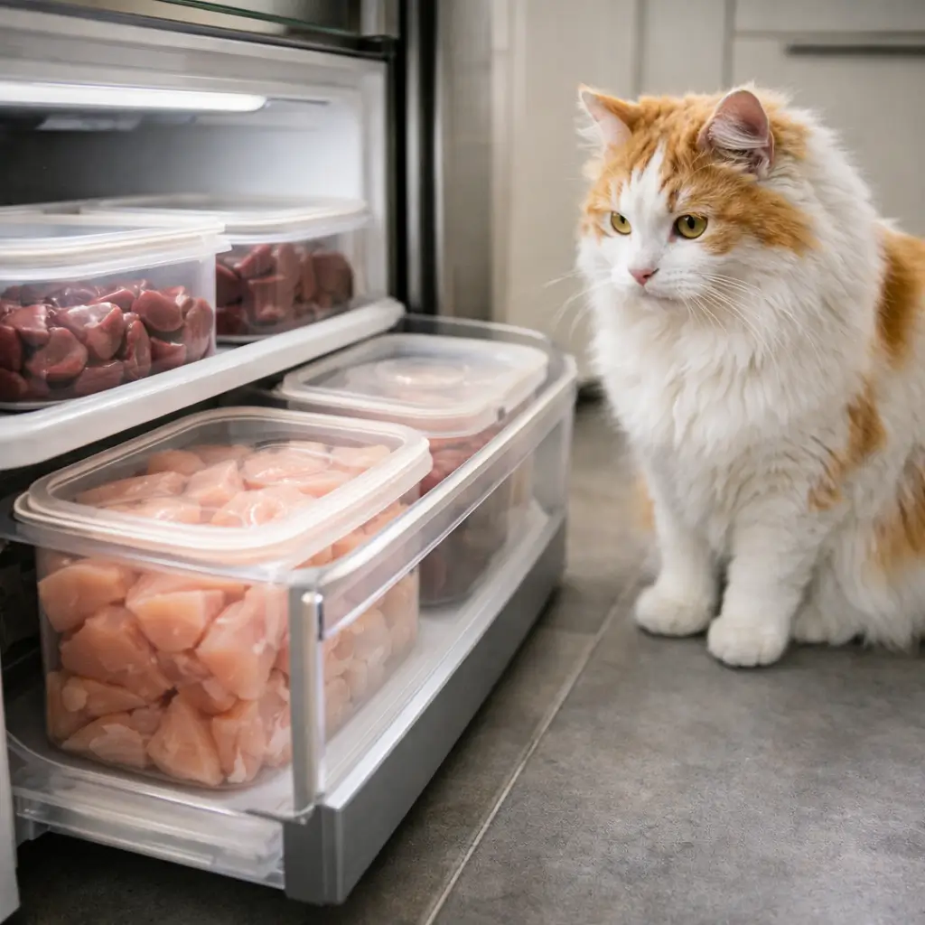 Can cats eat raw chicken – safe storage of raw chicken for cats in refrigerator at home
