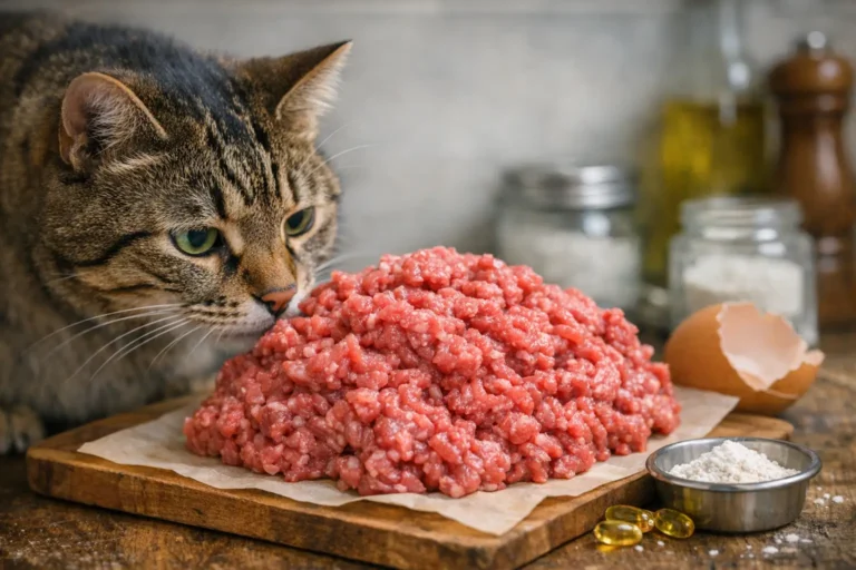 can cats eat raw ground beef