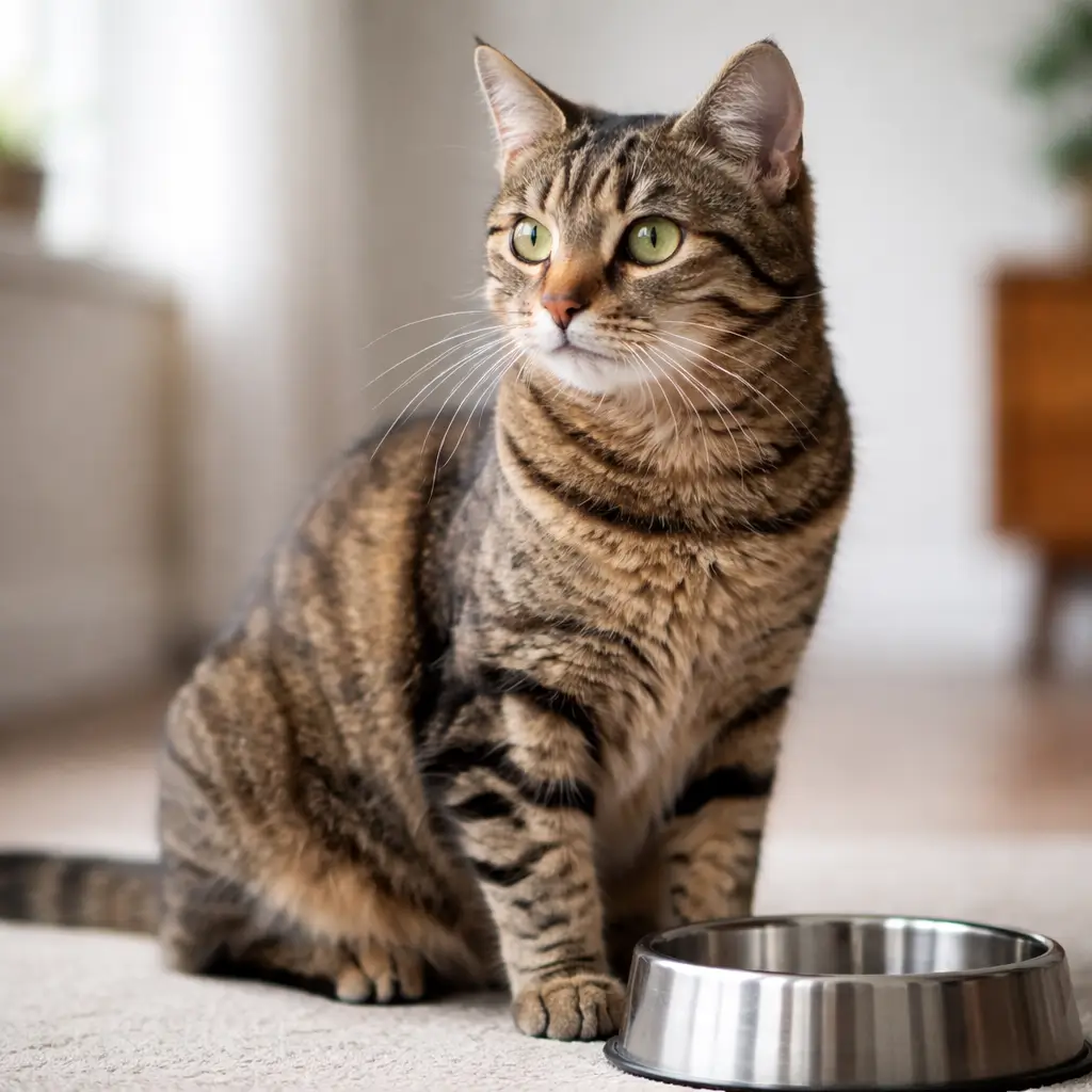Can cats eat raw meat safely? Healthy cat with shiny coat showing potential benefits of raw feeding