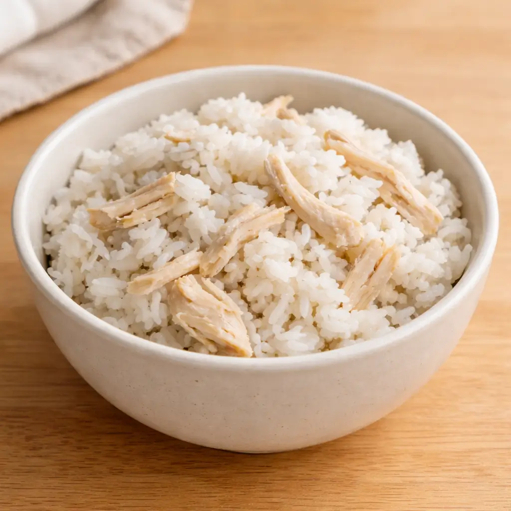 Can cats eat white rice with chicken? Vet-recommended bland diet of boiled chicken and rice.