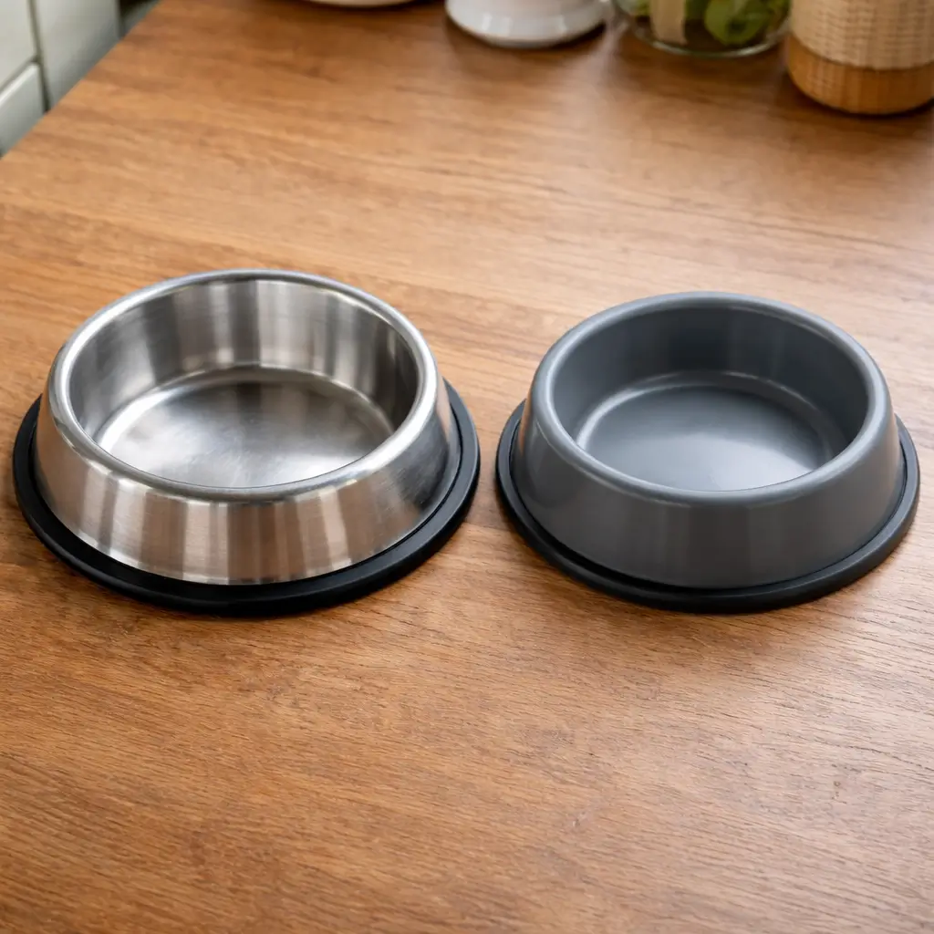 Stainless steel and plastic cat bowls related to how long can wet cat food sit out and food safety